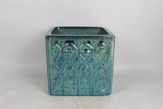 Vaso da esterno in ceramica di forma quadrata 8,5'' 11,5'' 15''