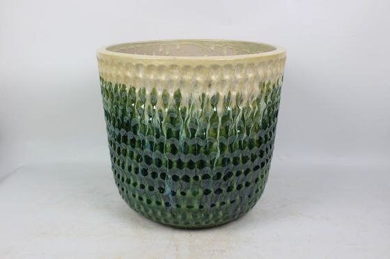 Vaso da esterno in ceramica da giardino ad alto fuoco di forma rotonda