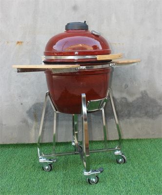 Griglia per barbecue Kamado da 18 pollici fumatore in ceramica colore rosso tropicale 48 cm