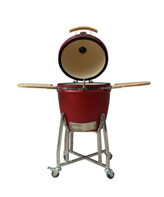 Il colore rosso Kamado ceramico griglia la mullite termoresistente del carbone all'aperto a 22 pollici