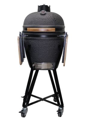 Griglia Kamado in ceramica da 20 pollici, griglia a carbone, colore nero opaco, 51 cm, con carrello e tavolini
