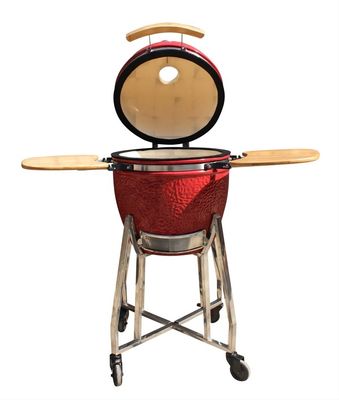 Griglia Kamado in ceramica da 44 cm Utensili da cucina di colore rosso reale da 17 pollici
