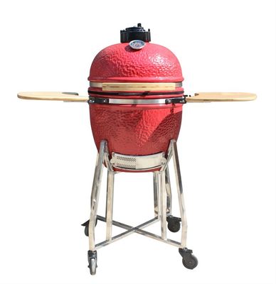 Griglia Kamado in ceramica da 44 cm Utensili da cucina di colore rosso reale da 17 pollici