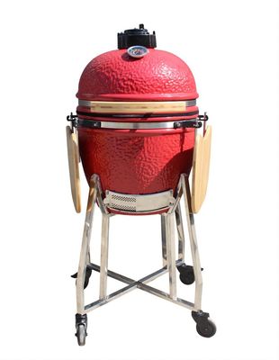 Griglia Kamado in ceramica da 44 cm Utensili da cucina di colore rosso reale da 17 pollici