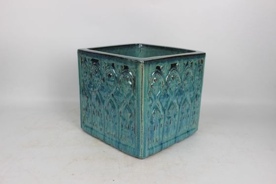 Vaso da esterno in ceramica di forma quadrata 8,5'' 11,5'' 15''
