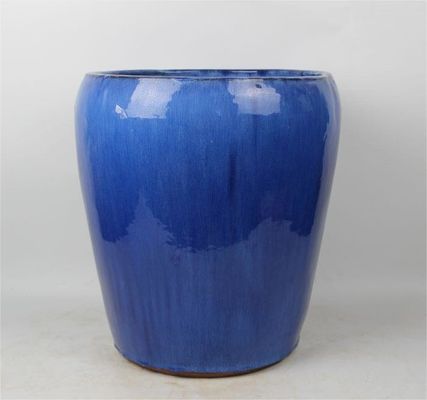 Vaso da esterno in ceramica smaltata di forma rotonda ad alta cottura