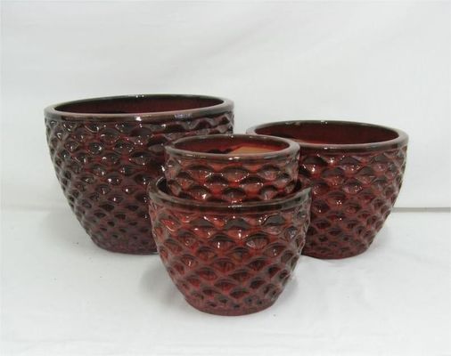 Il livello all'aperto ceramico del vaso ha infornato i vasi ceramici per l'insieme rotondo esterno 4