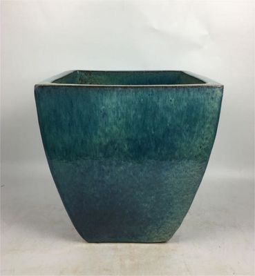 Vaso da esterno in ceramica smaltata quadrato 3 fatto a mano ad alta cottura