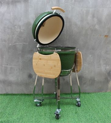 Griglia Kamado da esterno 48 cm 18 pollici colore verde acciaio inossidabile