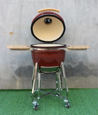 Griglia per barbecue Kamado da 18 pollici fumatore in ceramica colore rosso tropicale 48 cm