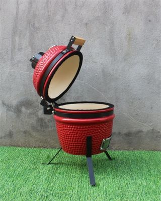 Griglia a carbone in ceramica da 33 cm per esterni Colore rosso Utensili da cucina da 13 pollici