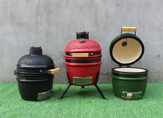 Griglia Kamado da 13 pollici in ceramica per esterni colore rosso 33 cm