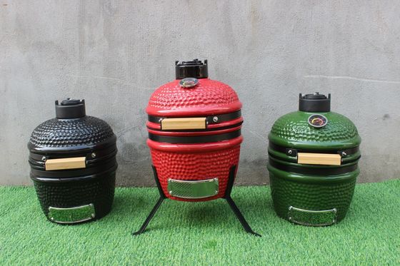 Colore verde 13 pollici Kamado Grill Utensili da cucina Ferro rivestito nero