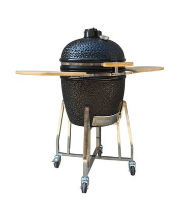 Il carbone all'aperto Kamado ceramico griglia l'acciaio inossidabile di colore nero a 22 pollici
