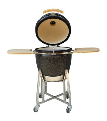 Il carbone all'aperto Kamado ceramico griglia l'acciaio inossidabile di colore nero a 22 pollici
