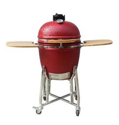 L'alto livello a 22 pollici della griglia di Kamado il colore rosso della griglia all'aperto del carbone della resistenza al fuoco