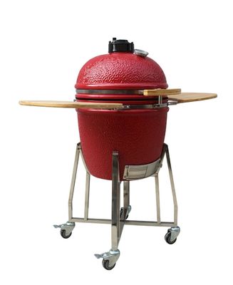 Il colore rosso Kamado ceramico griglia la mullite termoresistente del carbone all'aperto a 22 pollici